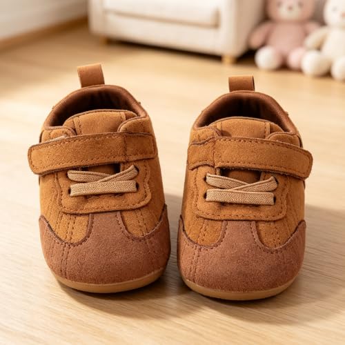 Image of Baby Boys Girls Sneakers Toddler Non-Slip Soft Rubber Sole First Walking Shoes Infant Newborn Crib Dress Shoes