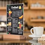 newnewshow 5"x7" Acrylic Sign Holder with Wood Base Wood Sign Holder Vertical or Slant Back Display for Store Office (5x7 L/T) - Image 5