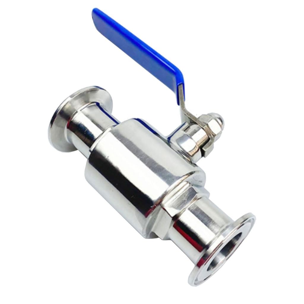 Ouhbndeaz One Color Ball Valve 1Pcs 3/4" 1" 1-1/4" 1-1/2" Stainless Steel Sanitary Ball Valve 19Mm-38Mm Tri Clamp 50.5Mm Ferrule Type(32Mm X Ferrule 50.5)