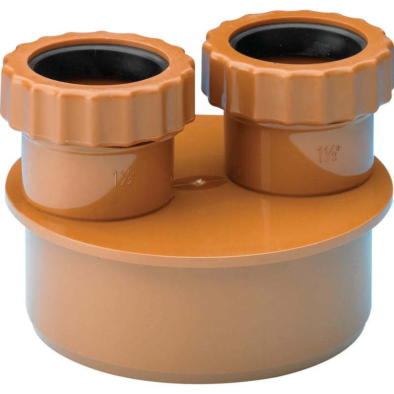 Underground Waste Adaptor 40/40mm Double, 1 in Pack