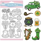 GLOBLELAND Klare Silikonstempel für St. Patrick's Day, Transparente Stempel Set, 16x11cm,...