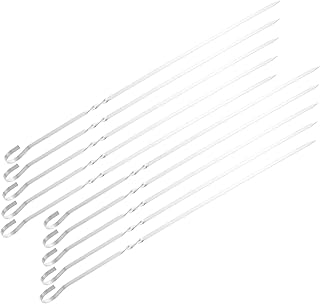 NUSITOU Conjunto De Espetos Para Grelhar Ao Ar Livre 10 Peças Espetos Para Churrasco Espetos De Aço Inoxidável Acessórios Para Kebab Espetos Para Churrasco Corda De Churrasco De