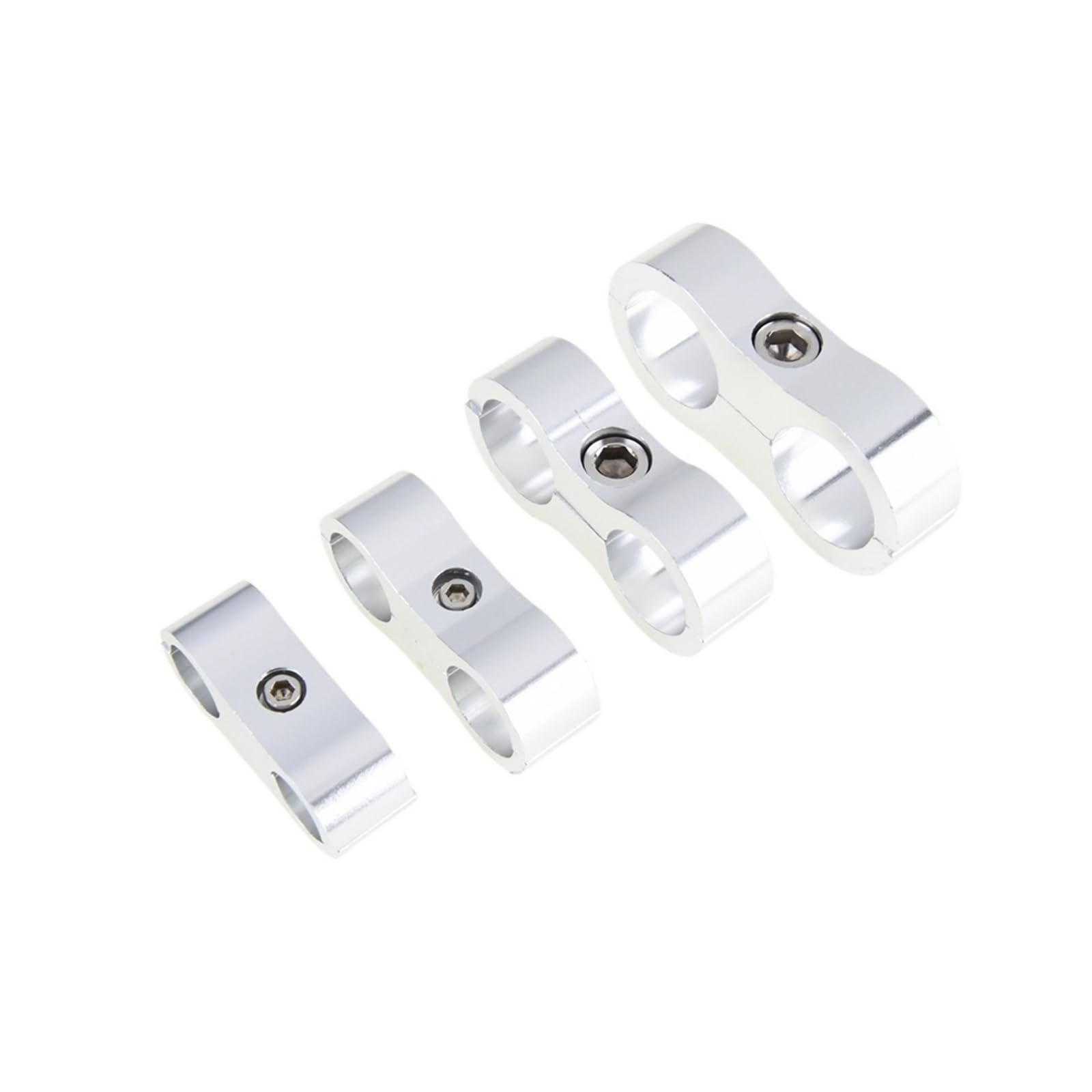 Fascette stringitubo, 6 morsetti universali per tubi flessibili AN4 AN6 AN8 AN10 adattatore in alluminio per olio, acqua, carburante intrecciato estremità della linea (argento, AN10)