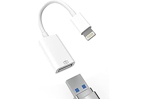 Lightning Male to USB Female Adapter for iPhone, iPad, and Other Apple Devices