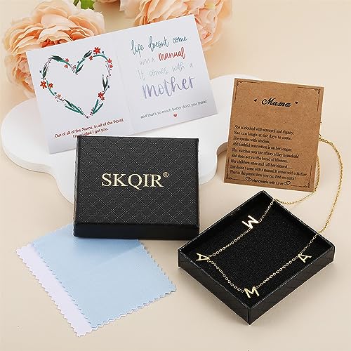 SKQIR Mama Necklaces For Women, Gold Plated Momma Mom Necklace,Pregnant Pregnancy Gifts For Expecting Mom, First Time New Mom Gifts,Mommy Mama To Be Gifts,Postpartum Gifts For Mom After Giving Birth2