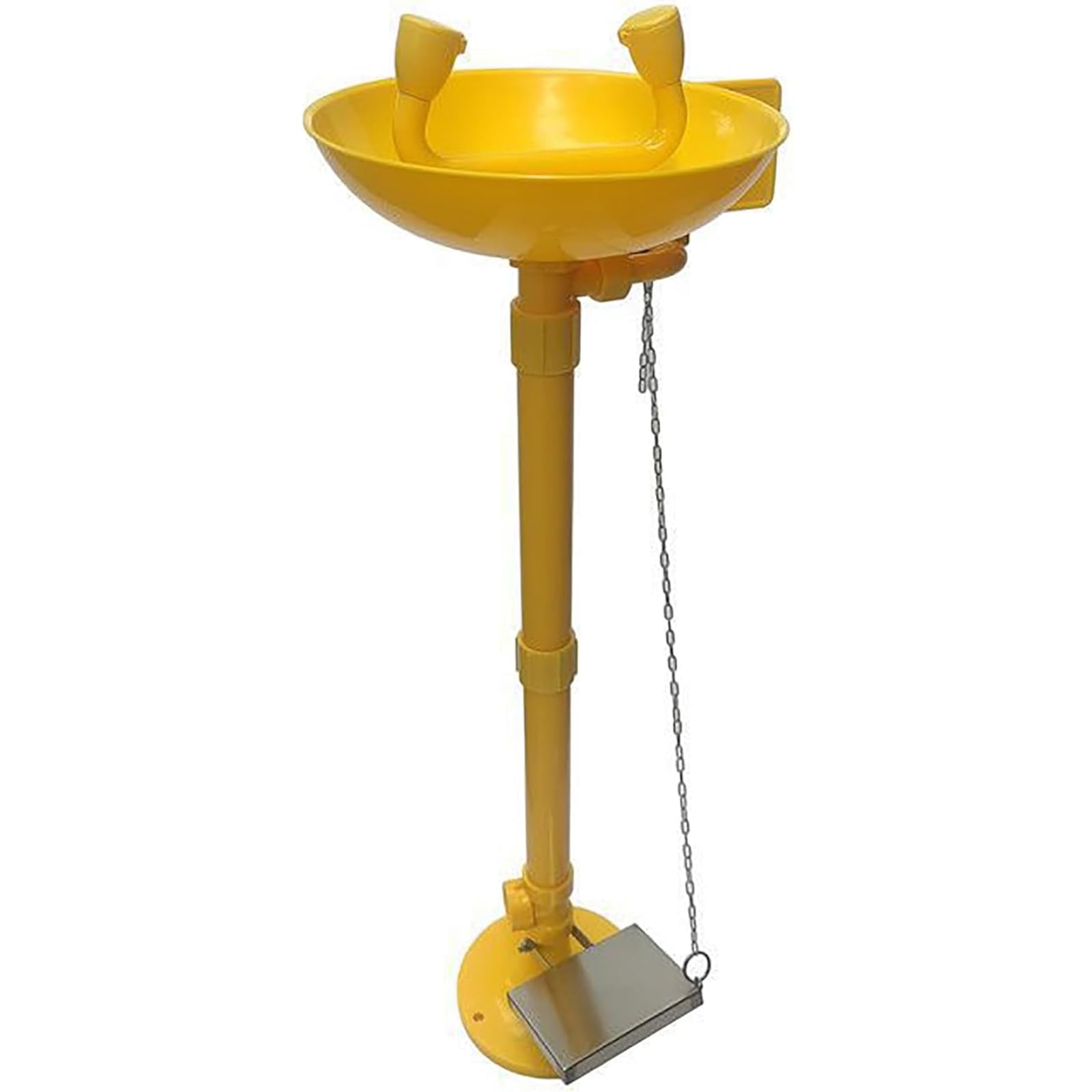 Estación Ducha Vertical para Lavaojos,Ducha Emergencia,Ducha Seguridad para Lavado Ojos con Placa Empuje Y Cabezales Rociadores Dobles Presurizados,diámetro Rociado:32mm Y Caudal 12 L/min