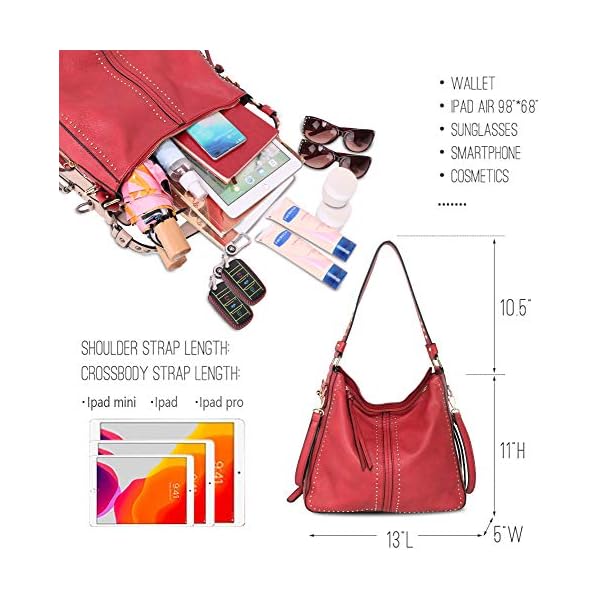 Hobo-Bags-for-Women-Large-Concealed-Carry-Purses-and-Handbags-Faux-Leather-Crossbody-Satchel-Shoulder-Bag-with-Gun-Holster Montana West Hobo Bag for Women Large Vegan Leather Purses and Handbags Tote Bags Crossbody Shoulder Bags With Holster MWC-G1001RD