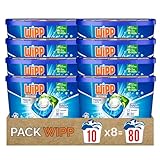 Wipp Express Power Caps Detergente en Cápsulas para Lavadora- 80 Dosis - 10 x 8 Capsulas. Limpieza Profunda, Eficaz en Agua Fría