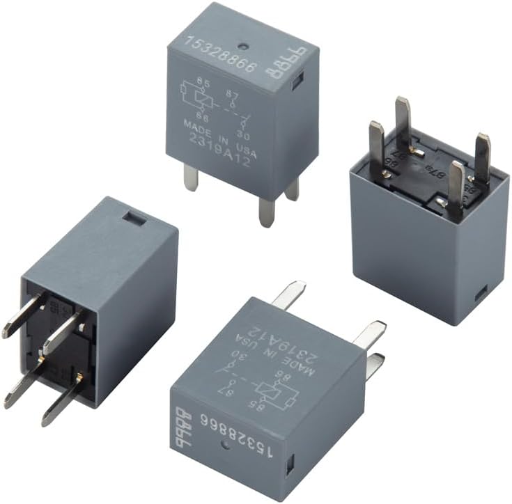 Relé automotivo 4 pinos MZPYBC 15328866 12 V 20 A/30 A – Conjunto com 4 unidades