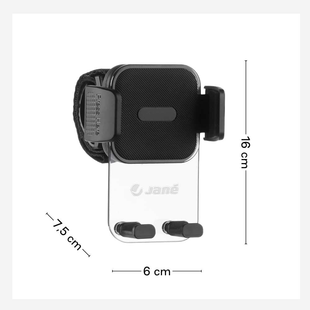 Jané Supporto Smartphone Universale per Passeggino, Rotazione 360°, Installazione Rapida, Stabile e Sicuro