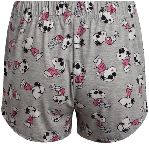 Image of COCO BRANDS Peanuts Snoopy Womens Pajama Set - 2 Piece Short Sleeve Button Down Sleep Shirt and Pajama Shorts