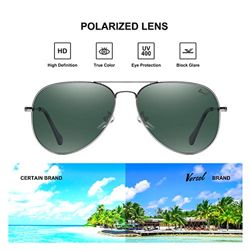 Image of Aviator Sunglasses for Men Women, Polarized Mirrored UV400 Lenses, Lightweight & Classic for Driving & Outdoors