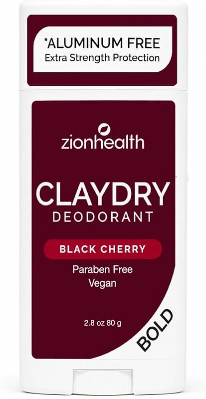 Desodorante em bastão Zion Health Clay Dry Bold Black Cherry, 79 g