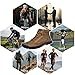 RRCJXLQDSF Sawbehind Mens Boots, Men's Handmade Leather Casual Shoes Arch Support Boots Waterproof Comfortable Fashion Sneakers (Blue,7.5)