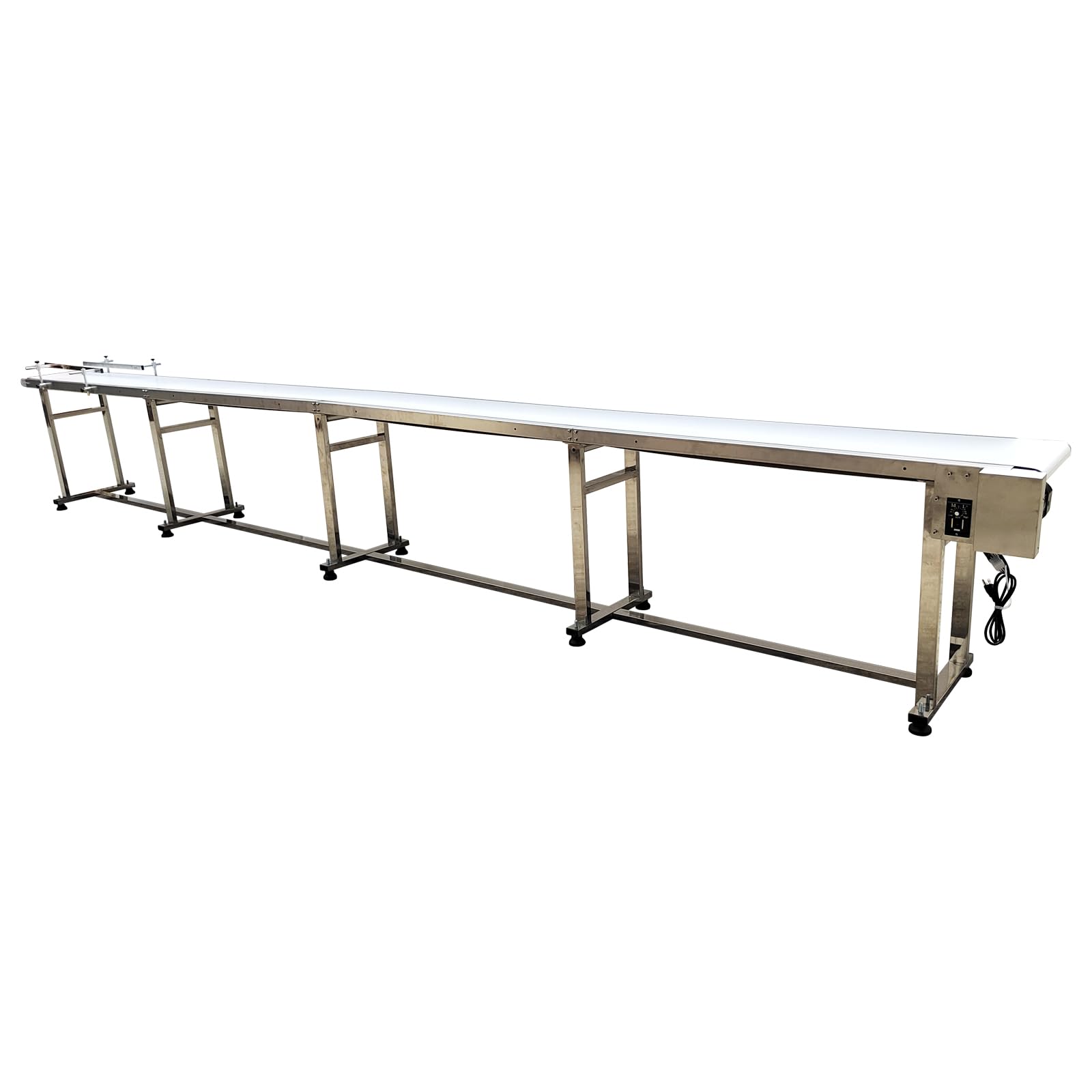 TECHTONGDA PVC Flat Conveyor Belt Stainless Steel Frames for Industrial Transport Conveyor Length 216inch Belt Width 13.8inch 110lbs Capacity