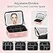 BEAUTY CASE Makeup Bag with Led Mirror, 12 Inch Portable Travel Cosmetic Organizer Case with Adjustable Dividers, USB Charging, Large Capacity, Ideal for Travel, Gift for Women Girls, Pink