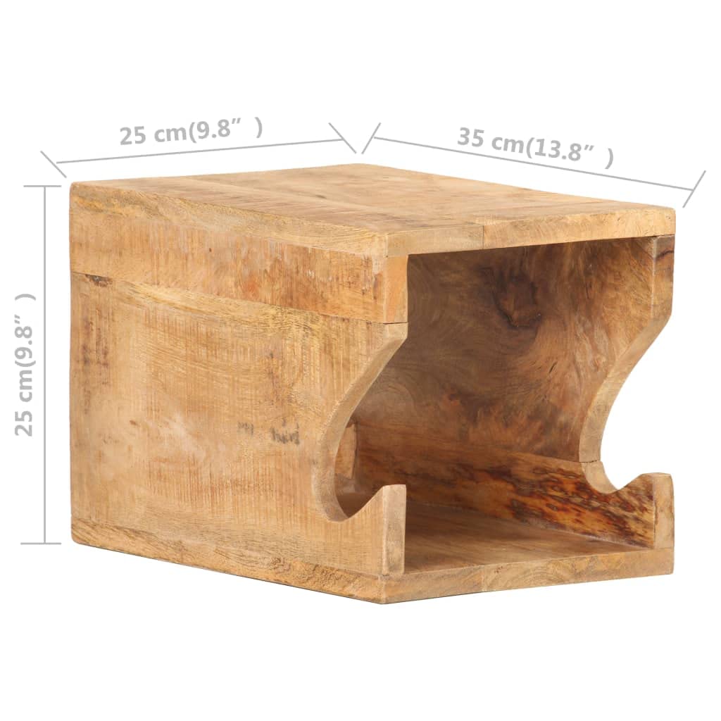 Fahrrad Wandhalterung aus massivem Mangoholz - Platzsparende Fahrradaufbewahrung für Garage und Balkon, 35x25x25 cm