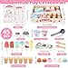 Wooden Ice Cream Toys for Toddlers 3-5, Kids Wooden Toys Play Kitchen Accessories, Play Food Sets for Kids Kitchen, Pretend Play Toys Gifts for 3 4 5 Year Old Girls Boys Birthday Christmas
