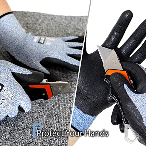 DEX FIT 15-Gauge Level 4 Cut Resistant Gloves Cru553 Thin, 3D Comfort Ultra Soft, High-Dexterity for Precision Feel Blue Large 1 Pair - Image 3