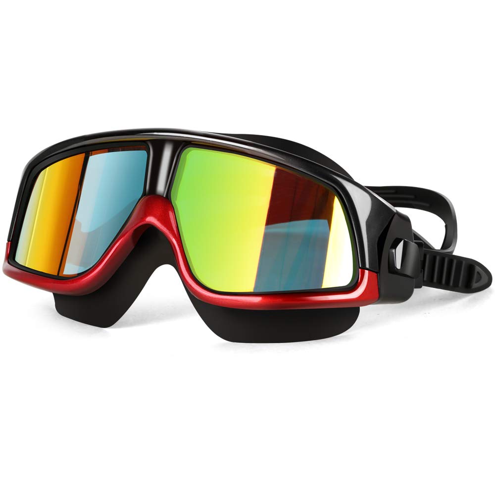 Swimming Goggles - No Leaking Swim Goggles Anti Fog UV Protection Triathlon Swim Glasses for Adult Men Women Youth (Red)