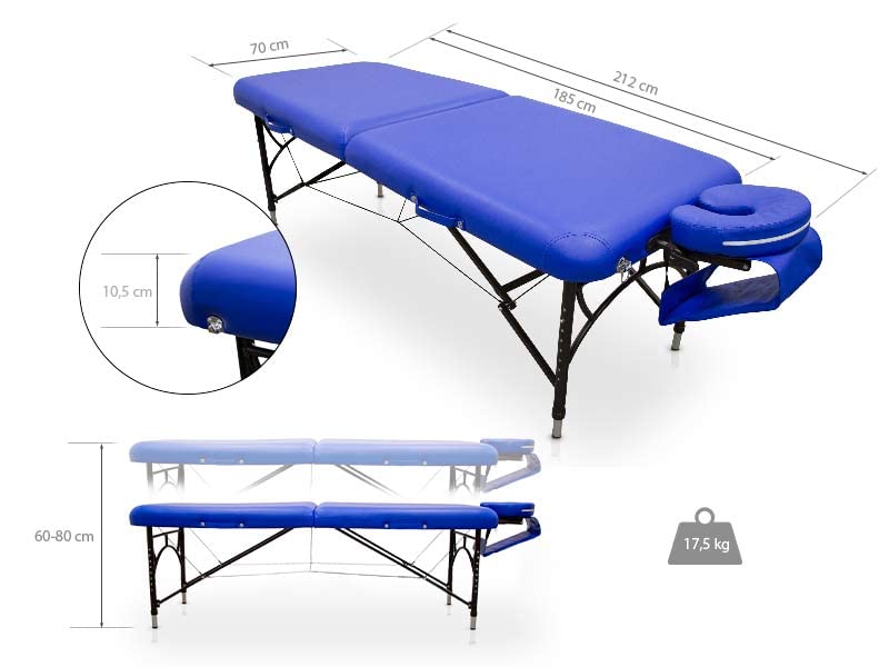 Table de massage bleue Quirumed idéale pour les soins à domicile - 3