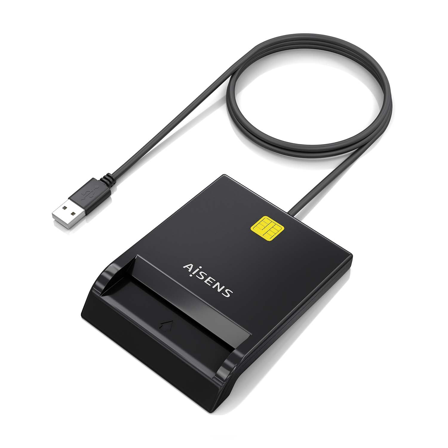 AISENS - ASCR-SN06-BK - Lector De Tarjeta Inteligente Dni, Negro