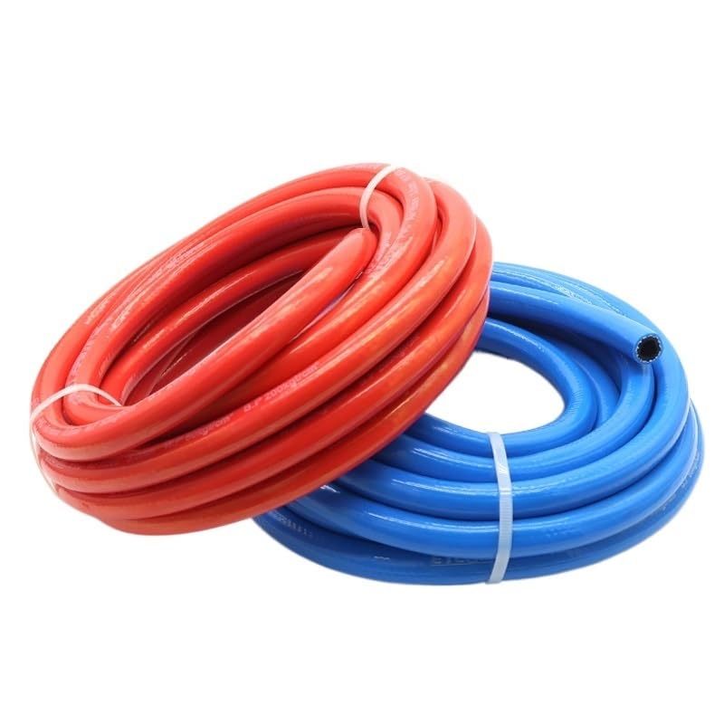 flexiable rubber Braided Rubber Oxygen-acetylene Air Hose Red Blue 8mm x 14mm High Blow Pressure Industrial gas Welding tubing drain elastic (Color : Blue, Size : 5 Meters)