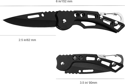 Miniatura 2 de Paquete de 4 cuchillos plegables de autodefensa con llavero, fácil de llevar a diario, cuchillo de bolsillo de acero inoxidable de supervivencia al