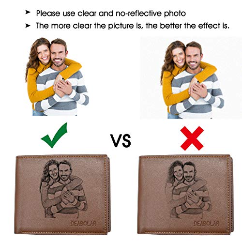 Photo Wallet,Personalized Wallet for Men, Custom Photo Engraved Wallet, Mens Bifold Wallet PU Leather3