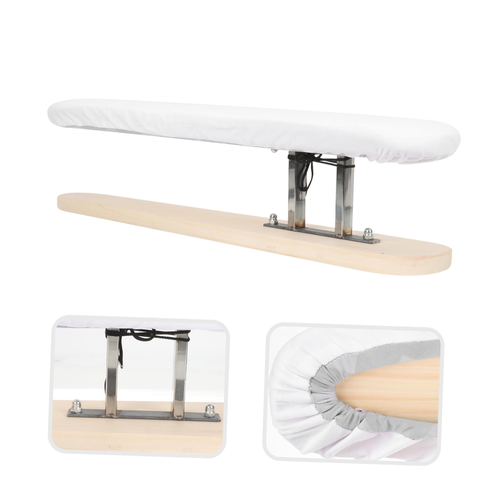 Amosfun Tavola da Stiro in Legno Bianco Copriasse da Stiro Portatile Comoda per Stirare Camicie e Piccoli Indumenti