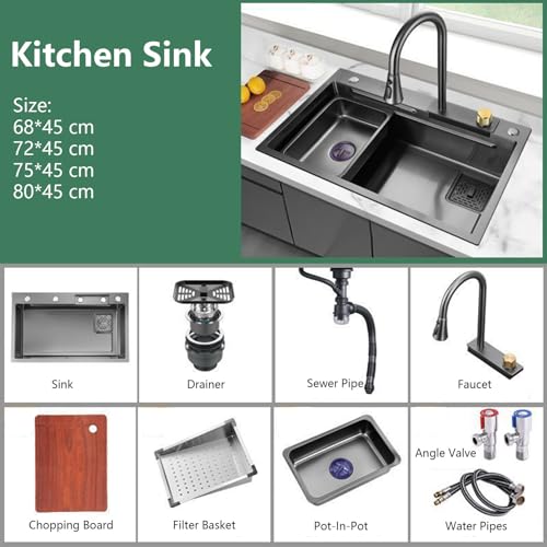 Évier sous plan évier cuisine inox 1 bac multifonctionnel