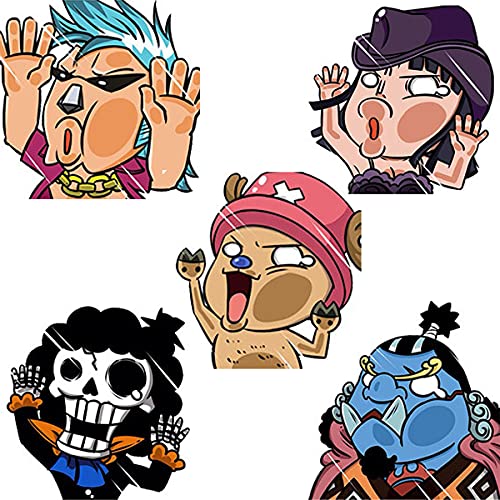 Tianmei 5 Pcs Auto Bumper Funny Cartoon Decal Stickers for Car Window Glass and Vehicle Trunk Rear (One Piece - Tony Tony Chopper)