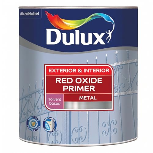 Image of Dulux Red - Oxide Metal Primer | Suitable For Interior & Exterior Work |Quick Drying, Rust Protection for Metal Surfaces, 4 Litres