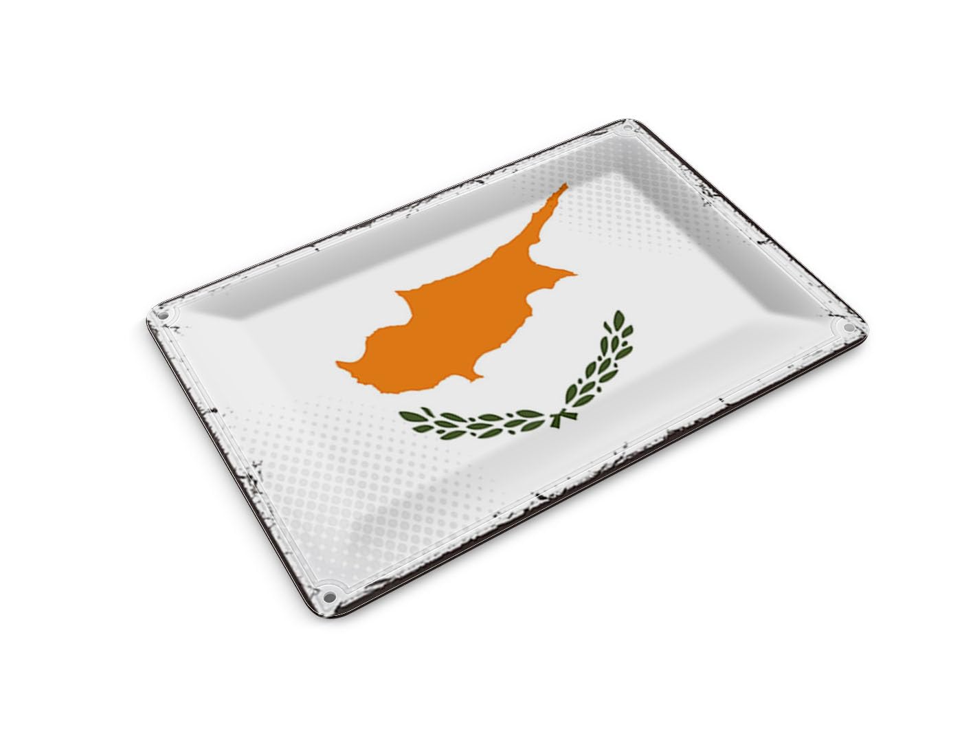 Femer Tin Postcard Cyprus Flag 14 x 10 cm Retro Flag of Cyprus Decorative Sign