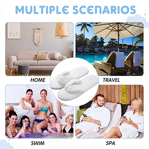 Unittype 10 Pairs Spa Slippers Flip Flops Thong Sandal Slippers Soft Coral Fleece for House Guest Hotel4