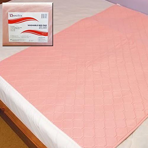 Omnitex Washable Bed Protector with Tucks - 90 x 90cm, 3 Litres Incontinence Pad, 3L Absorption Capacity. Tested to be Kind to skin