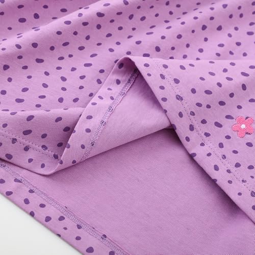 Image of Girls Cotton Long Sleeve Casual Cartoon Appliques Striped Jersey Dresses