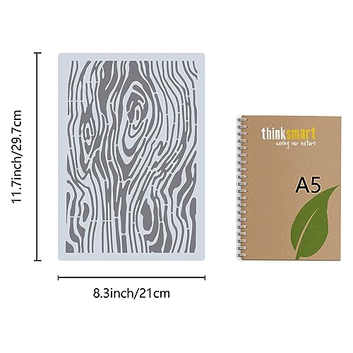 GORGECRAFT Wood Grain Stencils 29.7x21cm Woodgrain Template Wall Texture Stencils Annual Rings Pattern Reusable Drawing Stencil Signs for Painting on Wood Floor Tile Furniture A4 Scrapbook Home Decor - Image 2