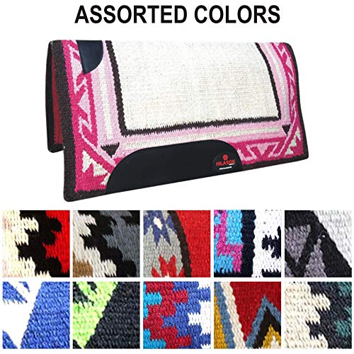HILASON 1 Piece Show New Zealand Wool Horse Saddle Blanket Pad (Assorted Color)