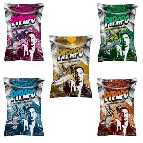 AMO - PiPAPO Sonnenblumenkerne Special Edition 5 Geschmacksrichtungen Gold Herbs Salzig Natur Taco Popcorn 100g pro Packung