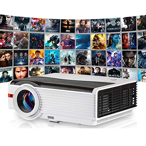 Creative Product Projector 1080P, 6200 Lumen Full HD Home Theater Projector Outdoor Movies Projector with 200” Display, Zoom Keystone Correction, Compatible with Smartphone, Laptop, DVD, TV Stick, PS4 HDMI USB VGA