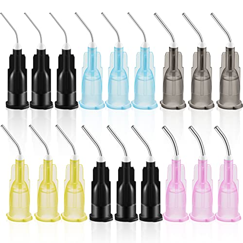 300 Pcs Bent Dispensing Tips Blunt Tip Dispensing Needles Dental