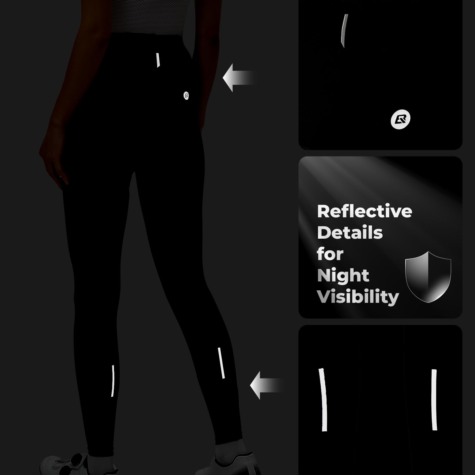 ROCKBROS Pantalon Cycliste Femme Rembourré, Leggings de Vélo Séchage Rapide Respirant, Collants de Cyclisme Longues VTT avec Poche