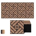 WoveN SounD Acoustic Wall Panels, Teak, 16 Pack, 12x12 in