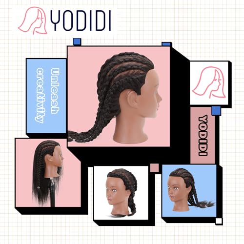 mannequin head with 100 human hair manikin head human hair cosmetology doll head for hair styling hairdresser practice braiding with table clamp stand and tools 14 inch