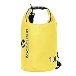 ROCK CLOUD Dry Bag Waterproof 10L Dry Sack for Kayaking Rafting Boating Beach Surfing Swimming Canoe Camping Hiking Fishing Ski, Yellow