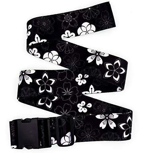 Teeoff Luggage Straps Suitcase Belts Travel Bag Accessories Adjustable 220CM (Sakura Black White - 2 Pack)4