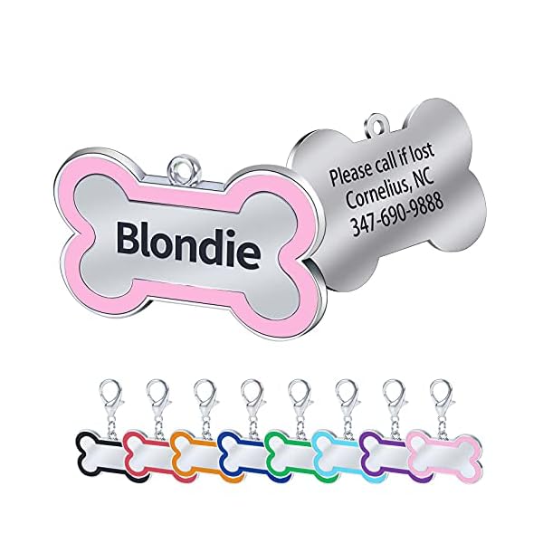Personalized Engraving Pet ID Tags Small or Large Dog Tags Engraved Both Sides Bone Shape Cat Tag Customized Name Pink Black Purple Red Blue Gift for Pets Personalized Engraving Pet ID Tags Small or Large Dog Tags Engraved Both Sides Bone Shape Cat Tag Customized Name Pink Black Purple Red Blue Gift for Pets