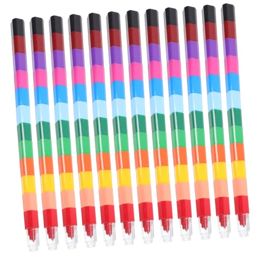 Hohopeti 24pcs 12 Color Boys and Girls Crayons Large Bulk Crayons for Art Projects