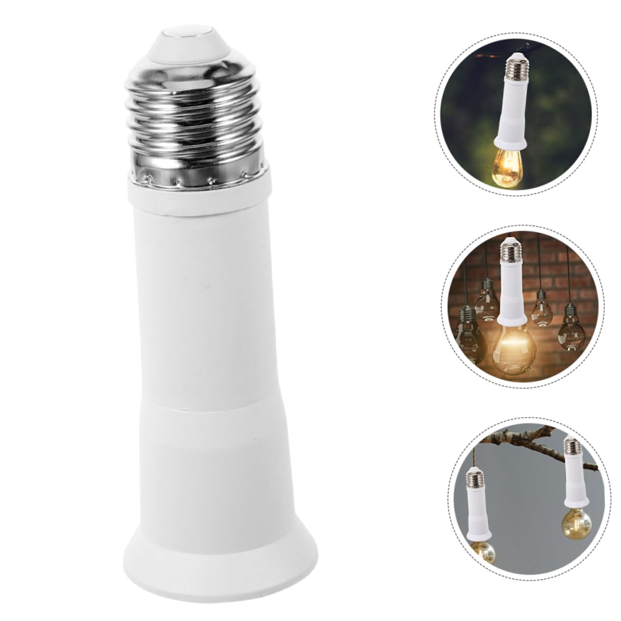 Garneck 5 Set Adattatore Per Lampada Estensore Della Presa Estensione Presa Luce Forniture Di Lampade Estensione Della Lampadina Base Leggera Portalampada Estensore Pc Bianca 4 Pezzi * 5
